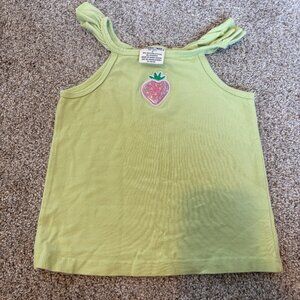 Cherokee Y2K vintage cute tank top lime green strawberry Size 2 toddler